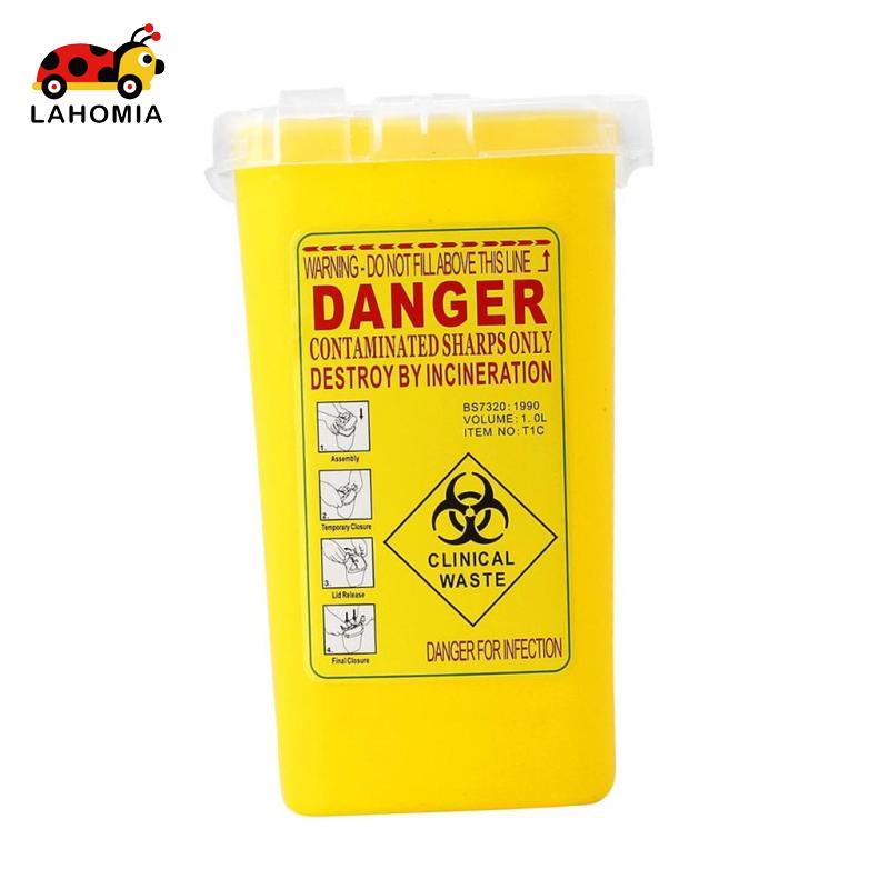 1 Quart Nhựa Sắc Nét Hộp Đựng Biohazard Xử Lý Thùng Rác Màu Vàng