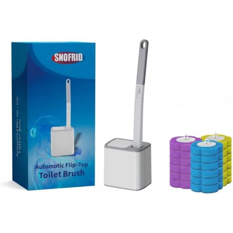 Disposable Toilet Brush,Toilet Bowl Cleaning System with Disposable Wand, Brush Holder and Refills,S