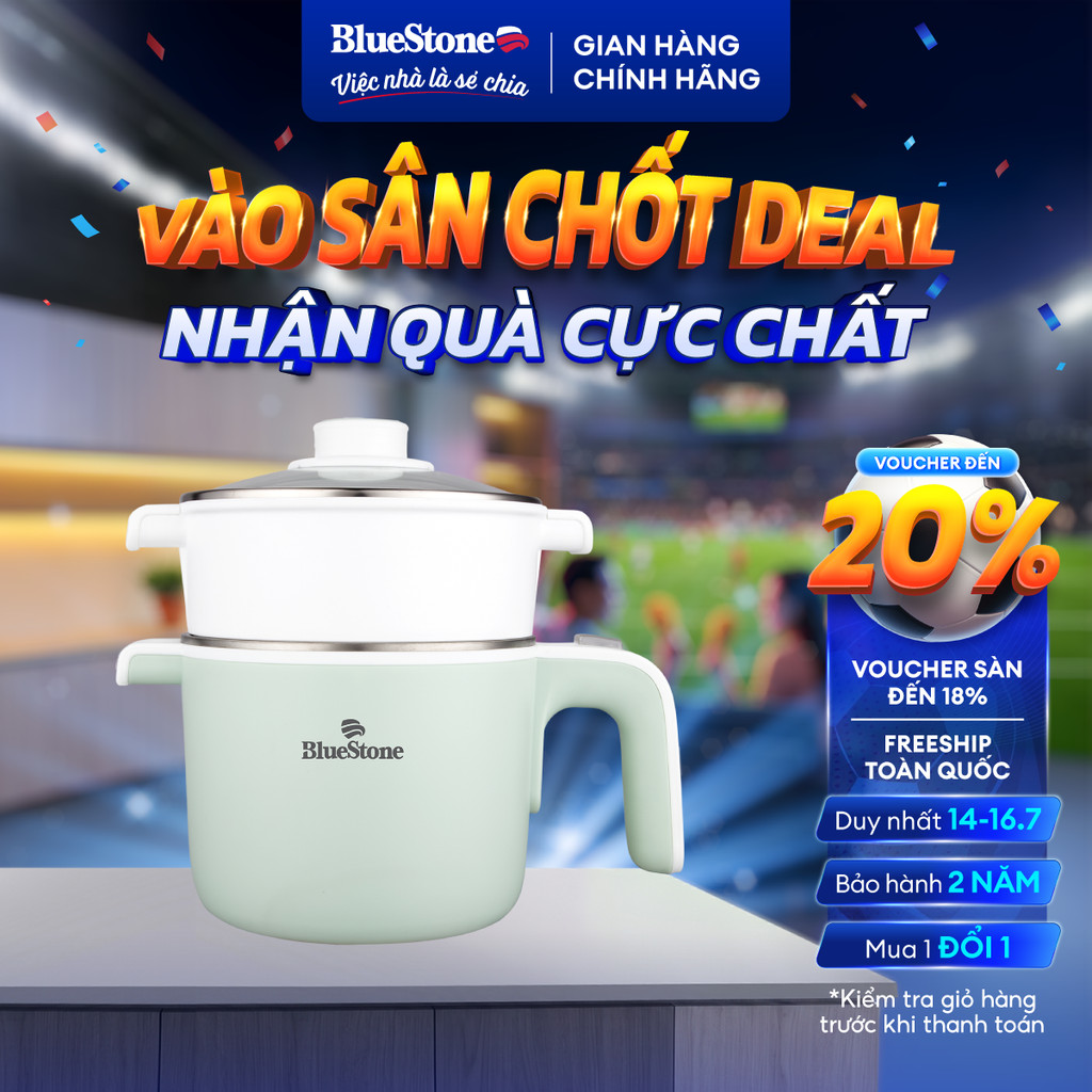 [LIVE] Nồi Điện Đa Năng BlueStone MPB-7233 - 600-720W - Lòng Nồi INOX 304 - BH 2 năm