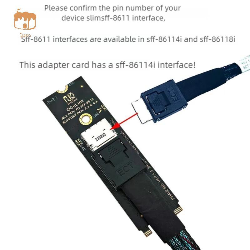Quen Oculink Adapter Thẻ Chuyển Đổi M 2 NVMe Khe Cắm Sang U 2 U 3 SSD Cổng PCIe4 0 Có Thể
