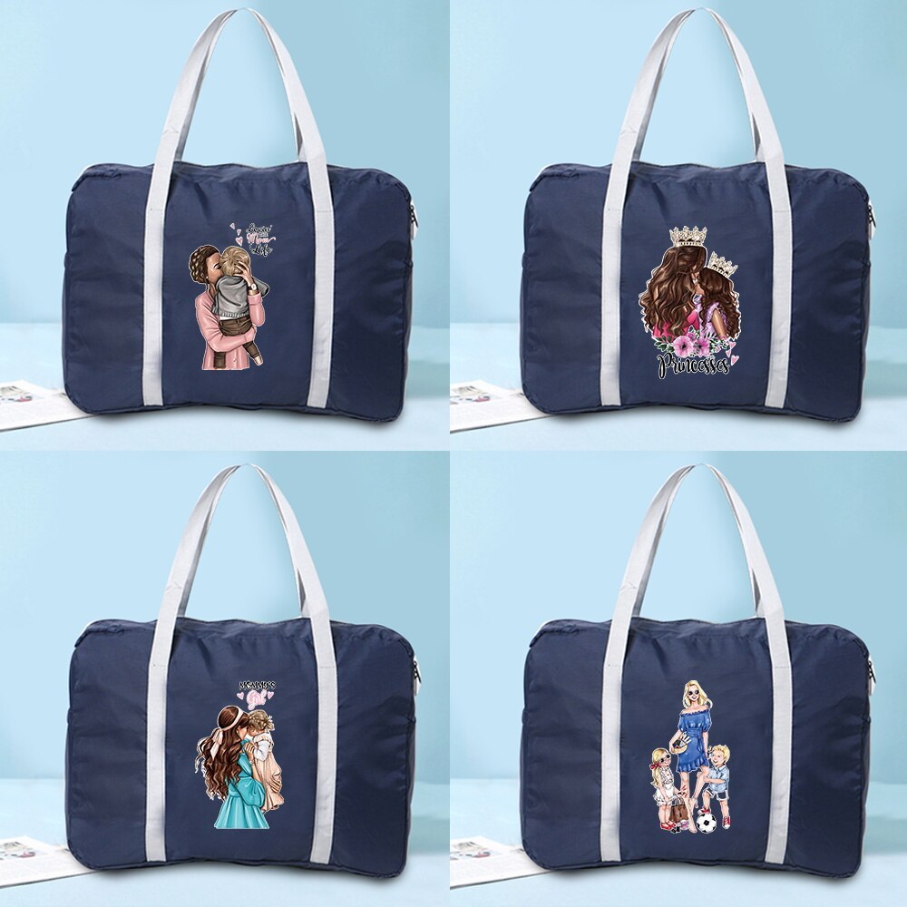 Travel Bag Foldable  Unisex Clothes Organizers Large Capacity Duffle Bag Mom Printed Women Handbags