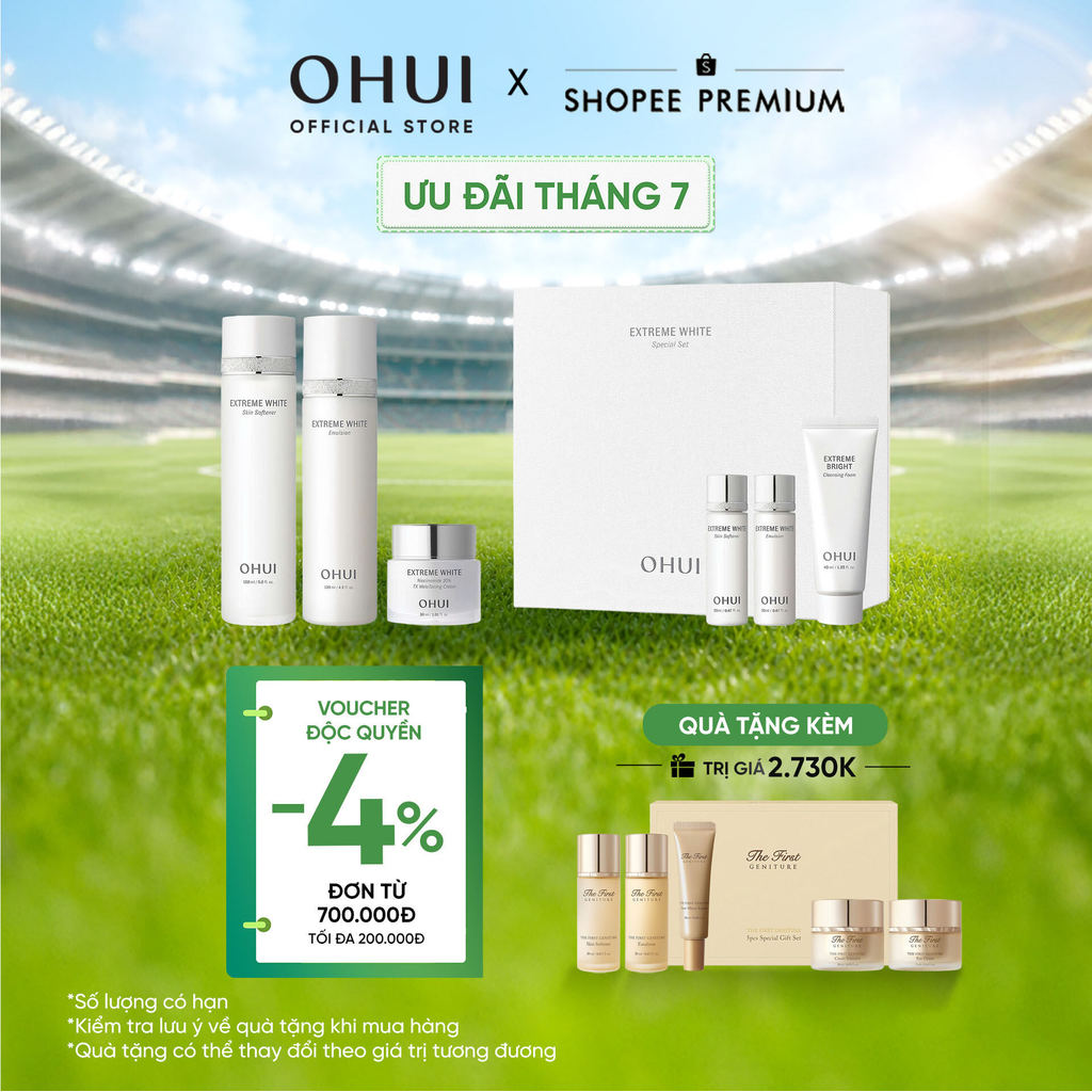 [OHUI Official] Bộ 6 món dưỡng trắng da chuyên sâu cao cấp OHUI Extreme White Special Set 390ml