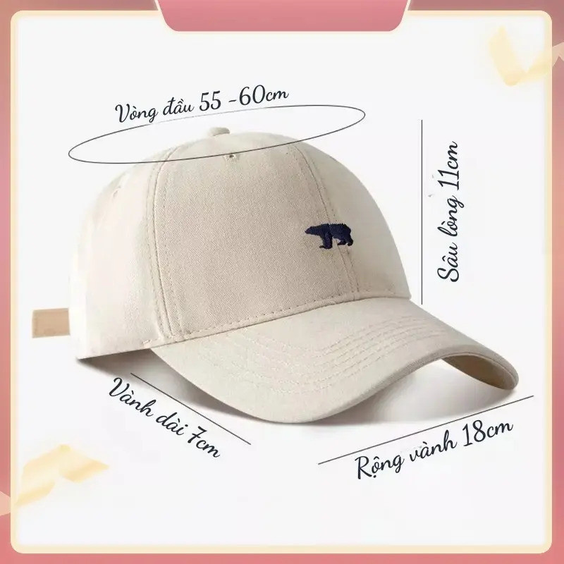 Hot Choice nón lưỡi trai Korea style thêu gấu modern chic teen girl yêu thích giá hời hot trend