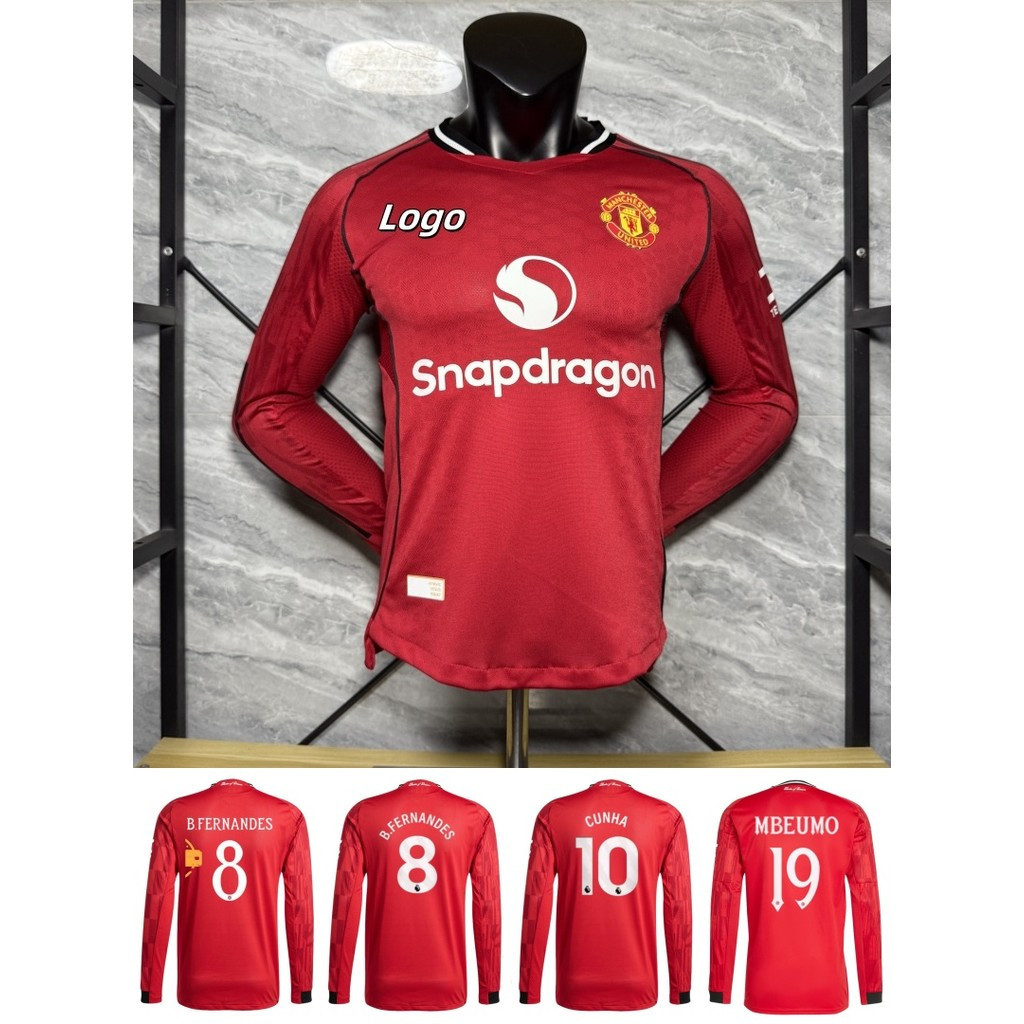 Áo sơ mi bóng đá dài tay nam dài tay 2025 / 26 phát hành Man U Home AAA +