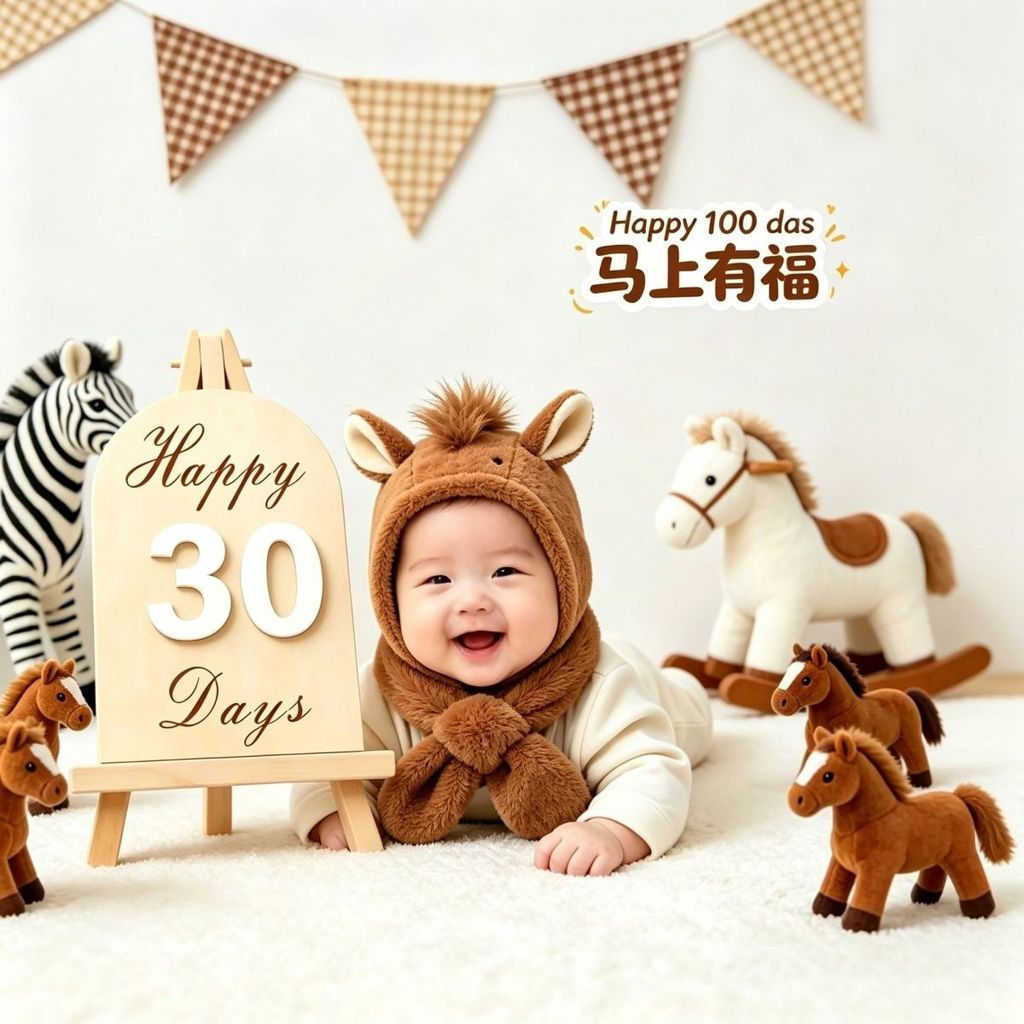 New Product#Full set of newborn baby birth commemorative signs for one-month, 100-day, and one-year-