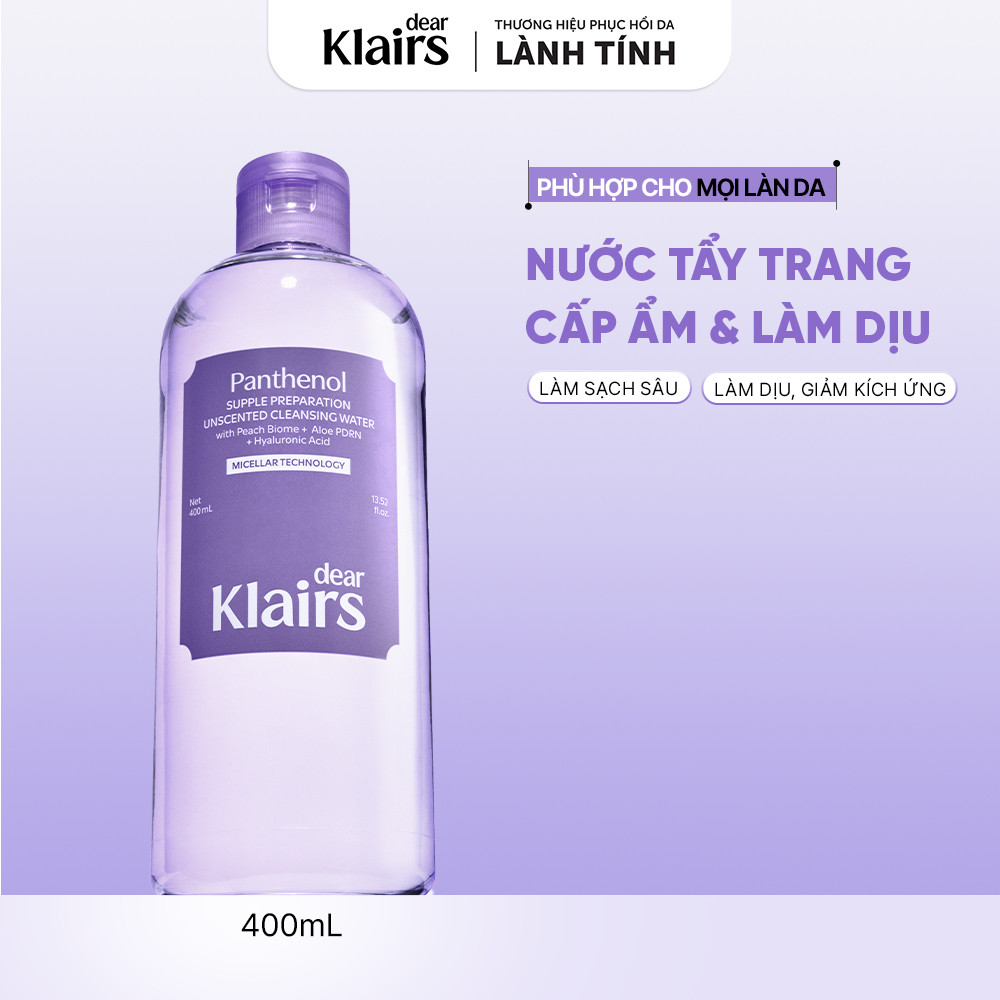 Nước tẩy trang Dear Klairs Supple Preparation Unscented Cleansing Water 400ml - FS