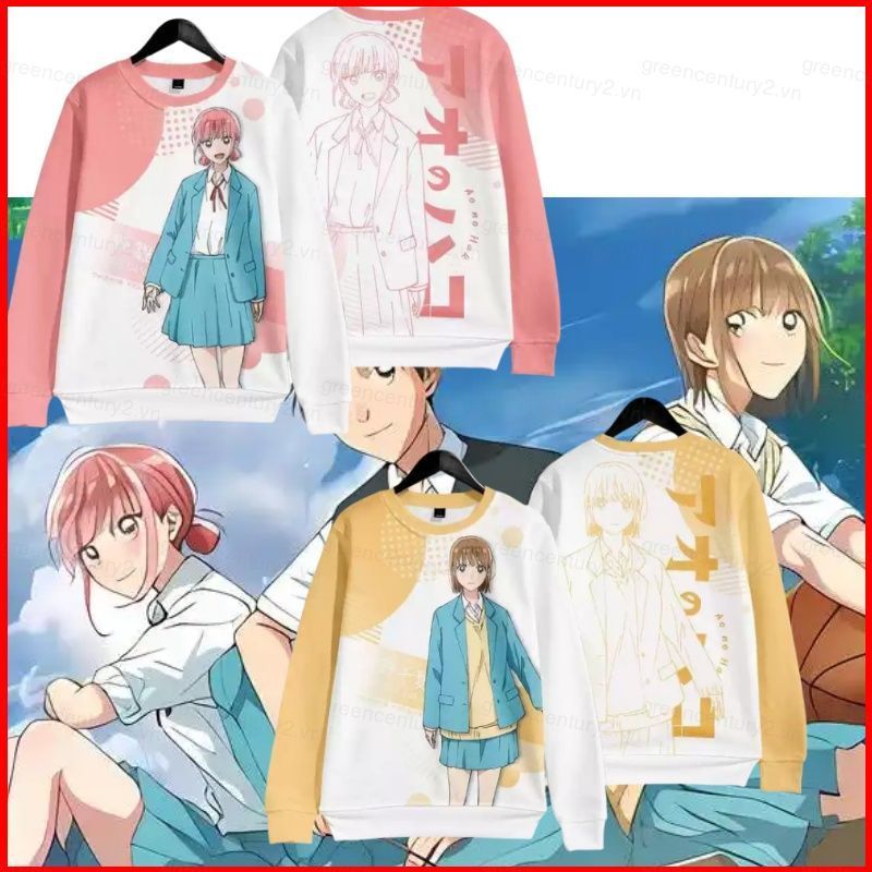 Hộp Xanh Chinatsu Kano Hina Chono Anime Áo Unisex Dài Tay Top