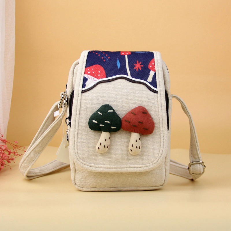 New Mini Crossbody Phone Bag, Fabric Zipper Small Shoulder Bag, Casual Cloth Bag