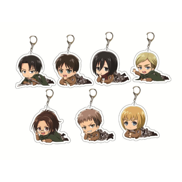 Anime Keychains | AoT Charms | Acrylic Keychains | Anime Keychains | Levi | Mikasa | Hanji | Armin |