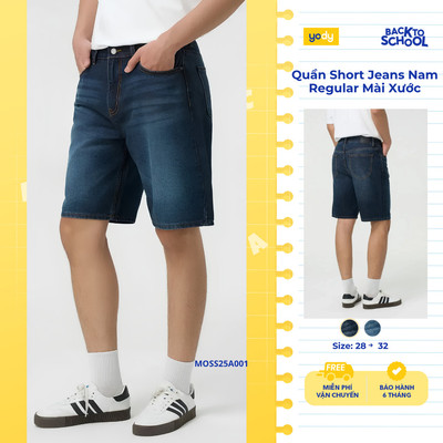 Quần Short Jeans Nam YODY dáng Regular Mài Xước Năng Động, Dễ Phối Đồ TRA-MCJS25S007