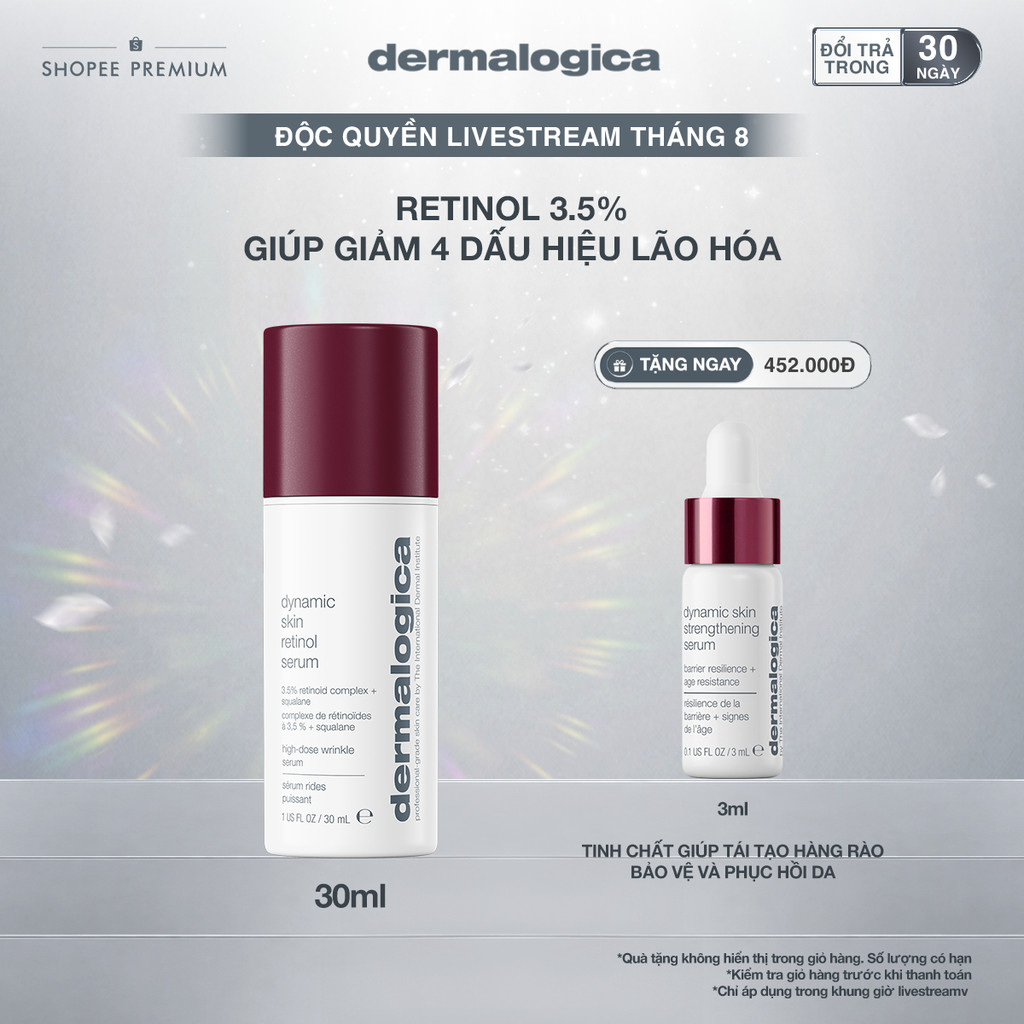 [KOL Livestream] Huyết thanh cải thiện lão hoá Retinol 3,5% Dermalogica Dynamic Skin Retinol Serum 3