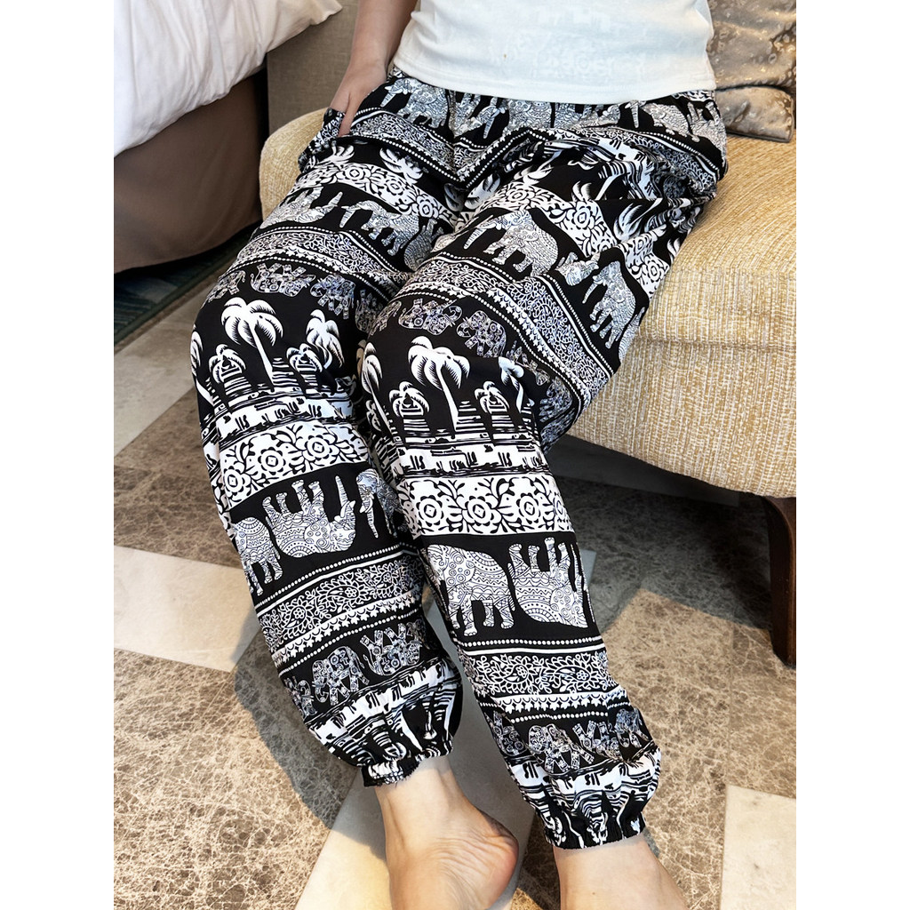 ✨Quần yoga bohemian Quần harem bohemian Chất liệu cotton lanh thoáng mát T Thái Lan Yoga Bloomers Nữ