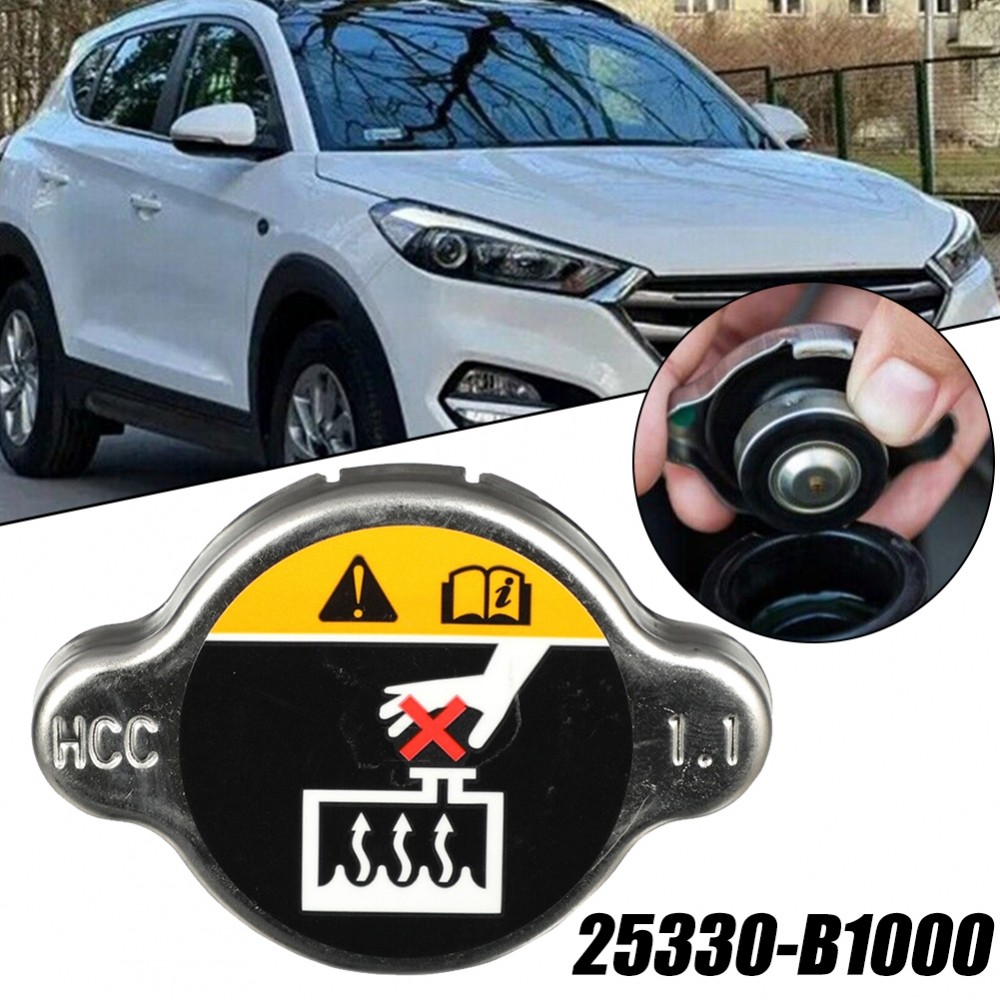 Nắp bình nước ô tô màu đen + bạc cho Hyundai Tucson Elantra I30 I40 Universal Fit