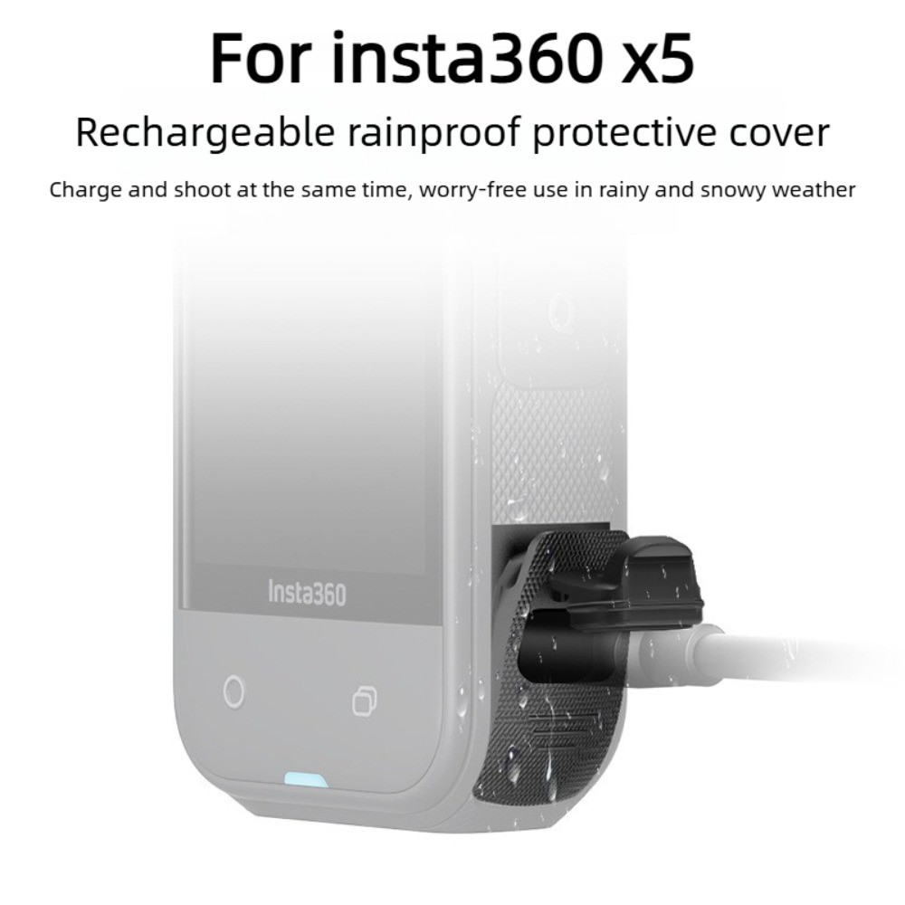 Cho Insta360 X5 Cổng Sạc USB Bên Pin Camera Hành Động Cổng Sạc Ngoài Trời Chống Thấm Nước Cho Insta3