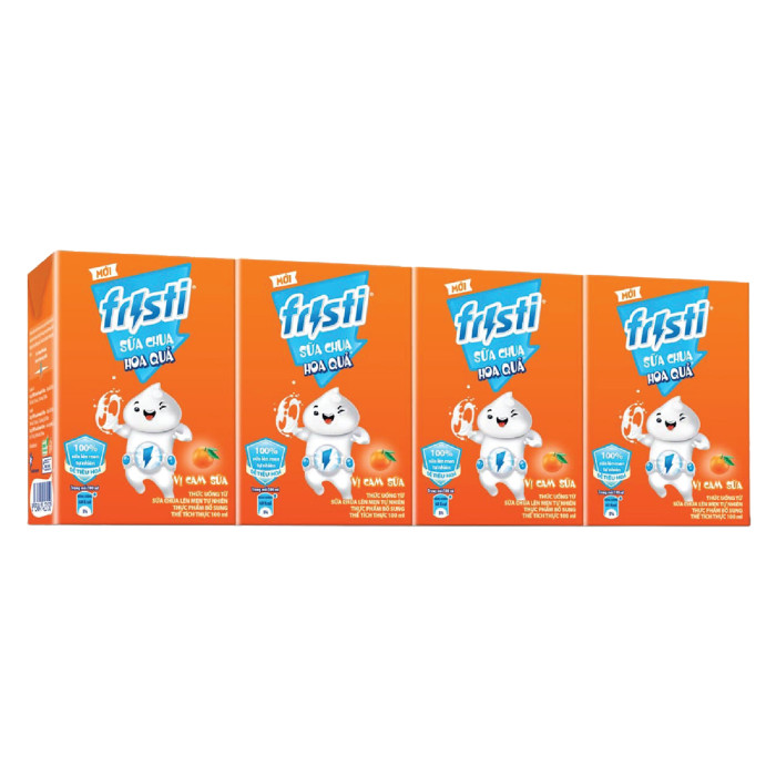 Lô 4 Sữa chua uống Fristi Cam Sữa 100ml - 23150