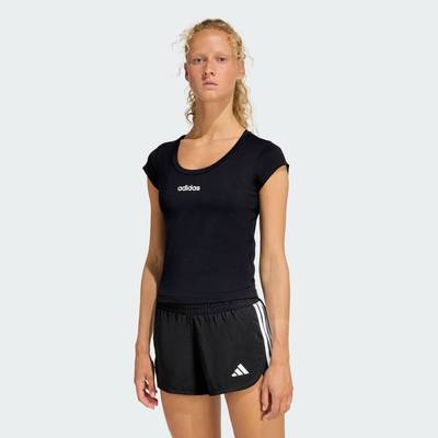 adidas Gym & Training Áo Baby Tee Hyperglam Nữ Đen KC7676
