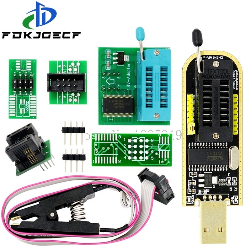 144 Bộ Chuyển Đổi Lập Trình CH341A + Bộ Chuyển Đổi SOIC8 + Kẹp SOP8 + adapter 1.8V CH341A EEPROM Fla