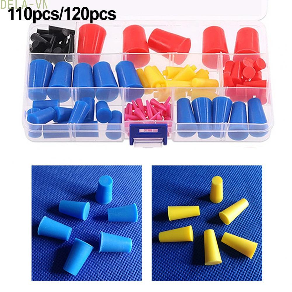Tapered Rubber Stoppers in a Comprehensive Set of Totaling Either 110 or 120 Pcs#DELA