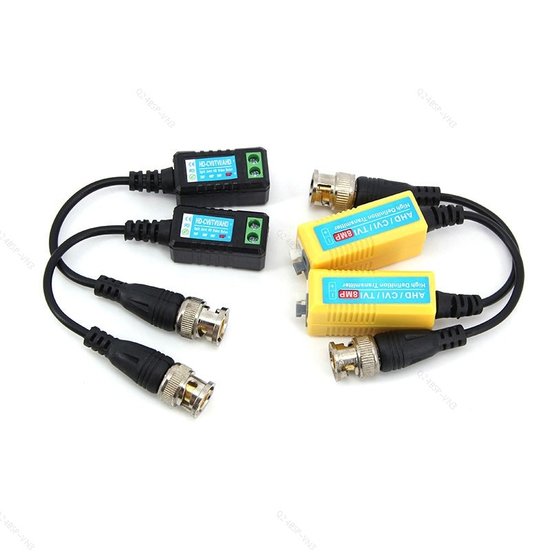 1 Cặp 4K 8MP Camera Quan Sát Thụ Động Balun RJ45 Video Quan Sát BNC Cung Cấp Cáp Nguồn Kết Nối Để Xo