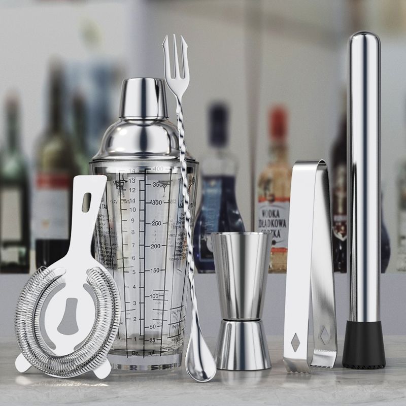 Shaker Cup Bartender Set Bar Hand Shaker Shaker Tea Shop Full Set Công cụ pha chế ba món