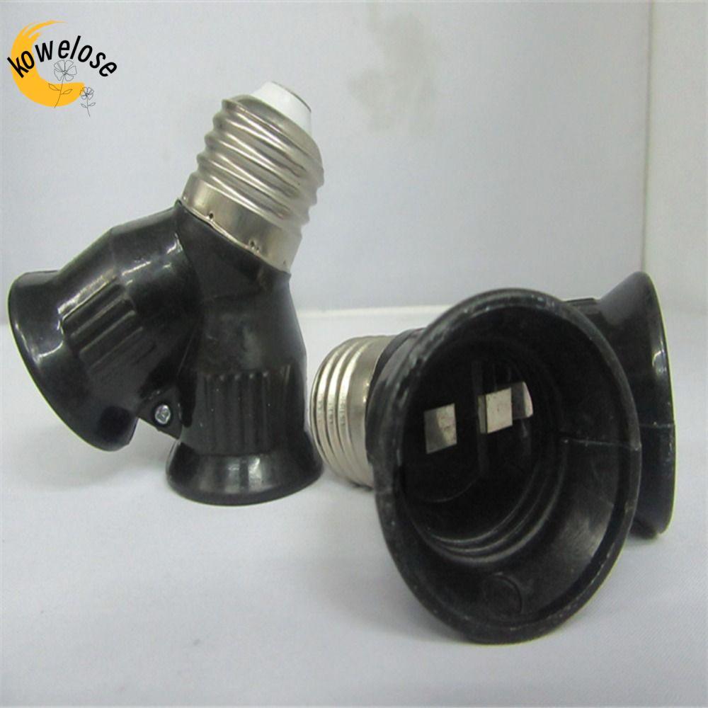 KOWELOSE E27 TO 2E27, Ổ cắm bóng đèn PC E27 chống cháy, Cặp song sinh bền bỉ với bộ chuyển đổi đế LE