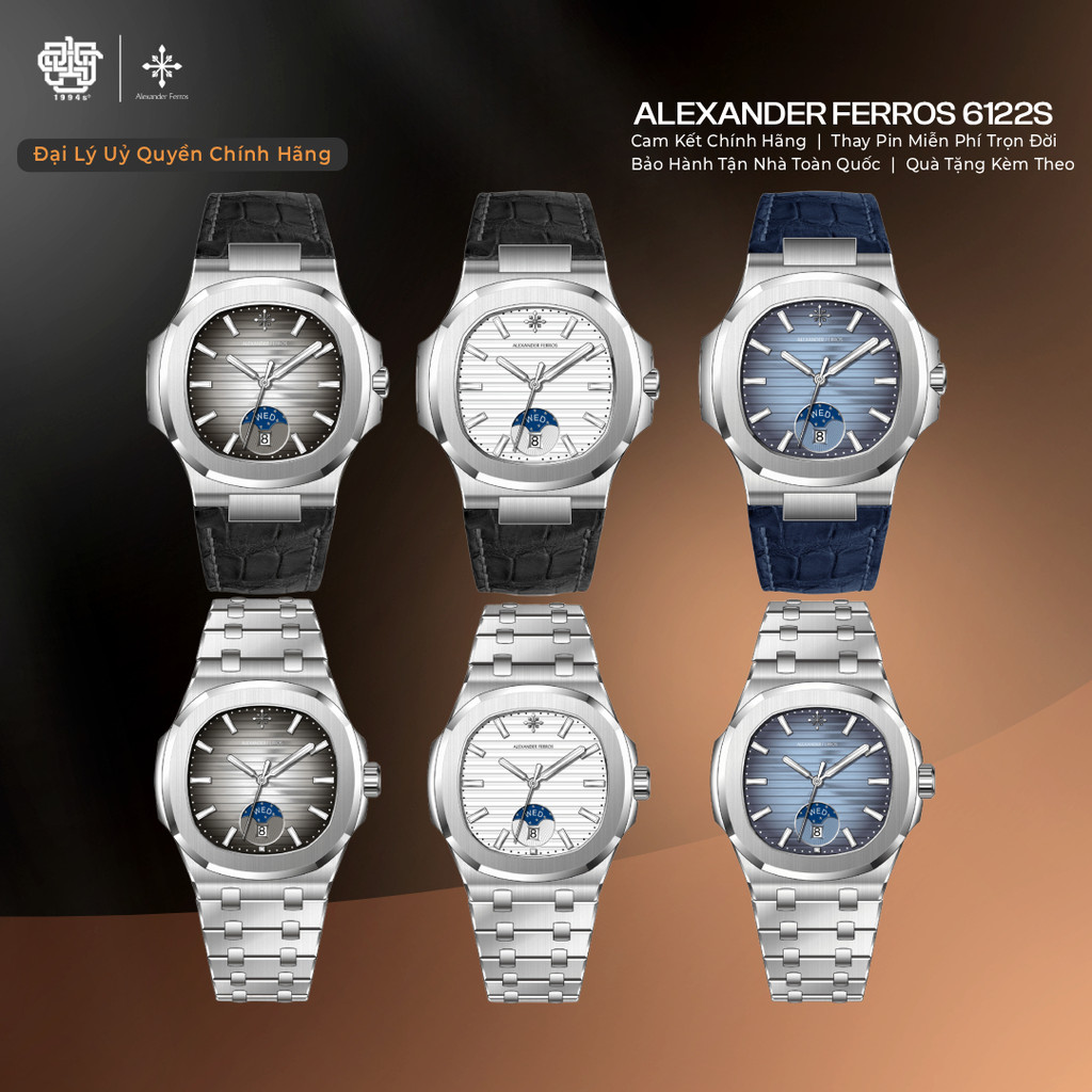 Đồng Hồ Nam Alexander Ferros 6122S Automatic, Kính Sapphire Hàng Chính Hãng 1994s WATCH