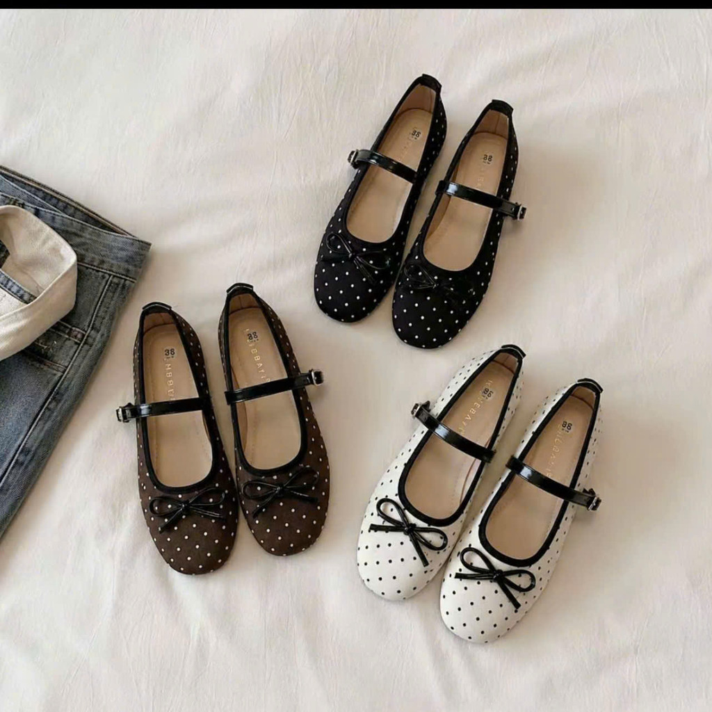Giày hài búp bê giày hài họa tiết chấm bi phong cách hàn quốc tiểu thư  (GIAY BIBI)