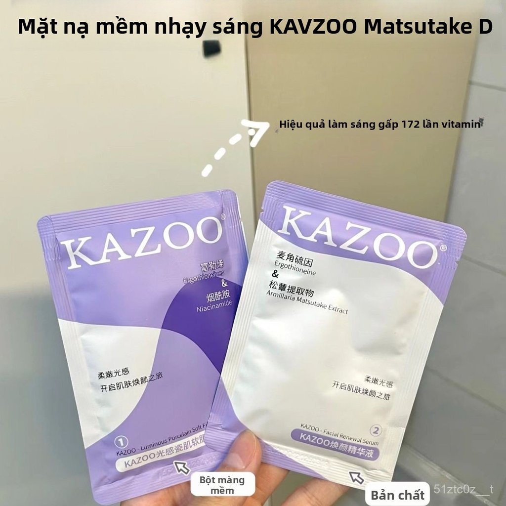 Mặt nạ dẻo Kazoo dưỡng ẩm sáng da mờ thâm sạm chống oxy hóa chính hãng