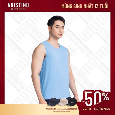 Áo ba lỗ nam tanktop sát nách ARISTINO 90% polyester bền màu ATL007AZ