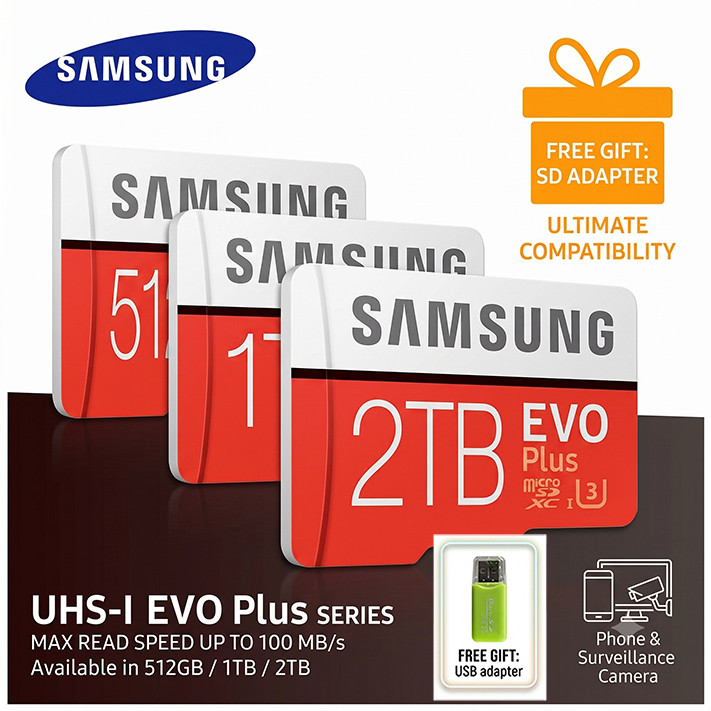 Thẻ Nhớ Samsung 512GB 1TB Thẻ SD Tốc Độ Cao micro SD Card 2TB
