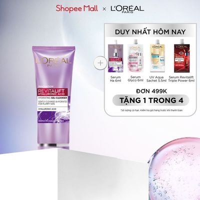 Sữa rửa mặt cấp ẩm L'Oreal Paris Revitalift Hyaluronic Acid 100ml