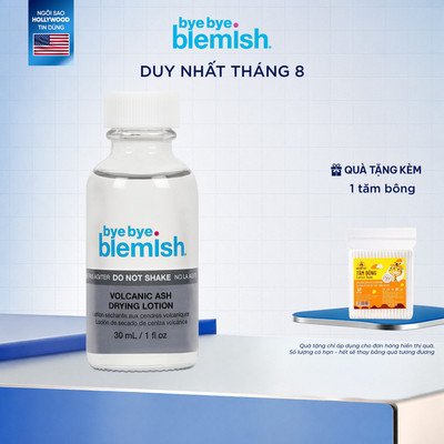 Chấm Đẩy Mụn Đầu Đen, Đầu Trắng, Bã Nhờn, Giảm Viêm Từ Tro Núi Lửa Bye Bye Blemish Volcanic Ash Drying Lotion 30ml
