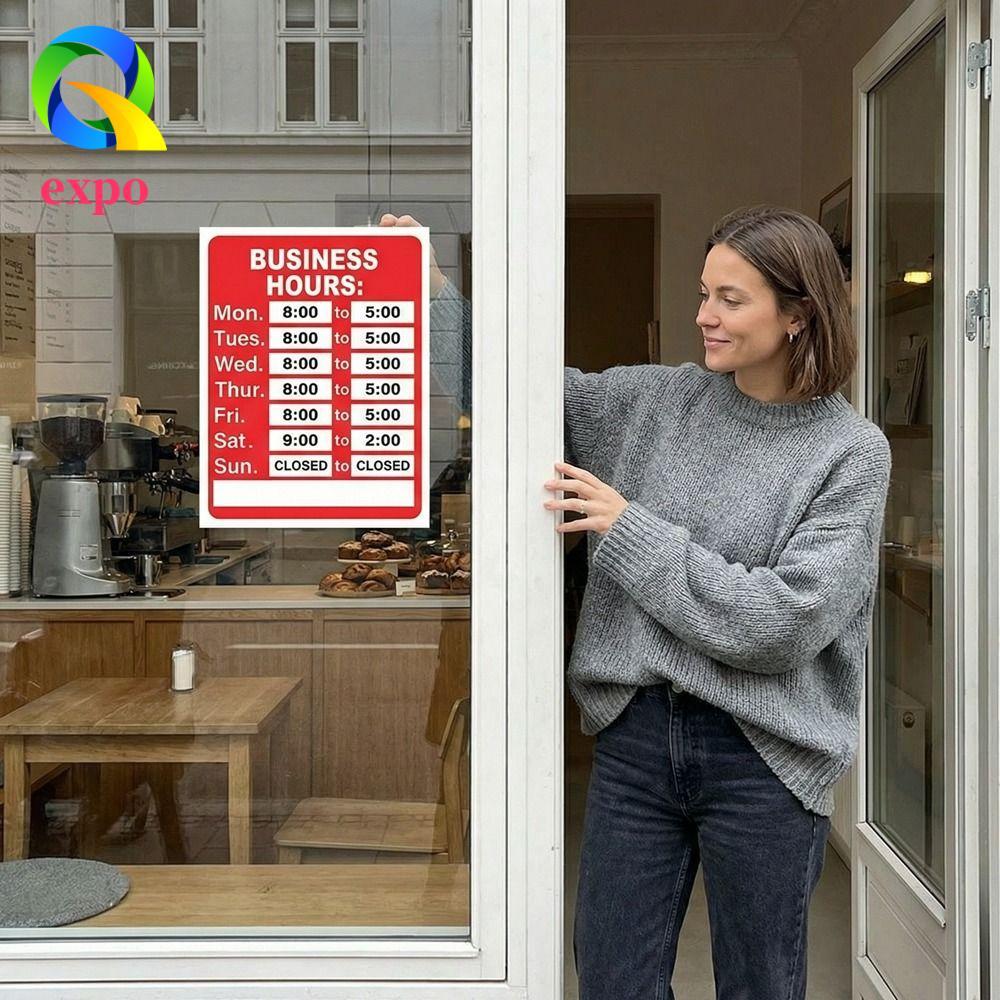 EXPO LIMIT Giờ Làm Việc Miếng Dán, Cửa Hàng Chống Nắng Chống Thấm Nước Mở Dấu Hiệu Decal, Màn Hình G