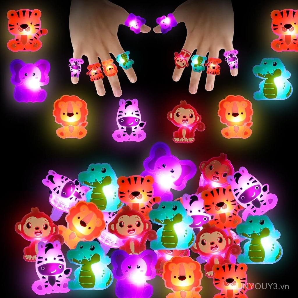 Animal Finger Lights for Kids Jungle Safari Party Favors,Animal Themed Jungle Safari Birthday Decora