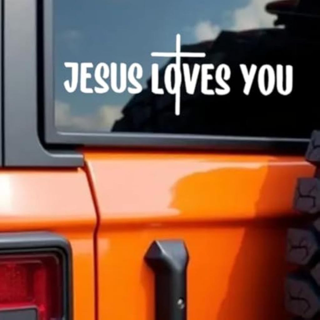 Nhãn dán Vinyl Jesus Loves You 7.87 "x2.76" Keo bền cho Windows ô tô, máy tính xách tay, xe tải & tư