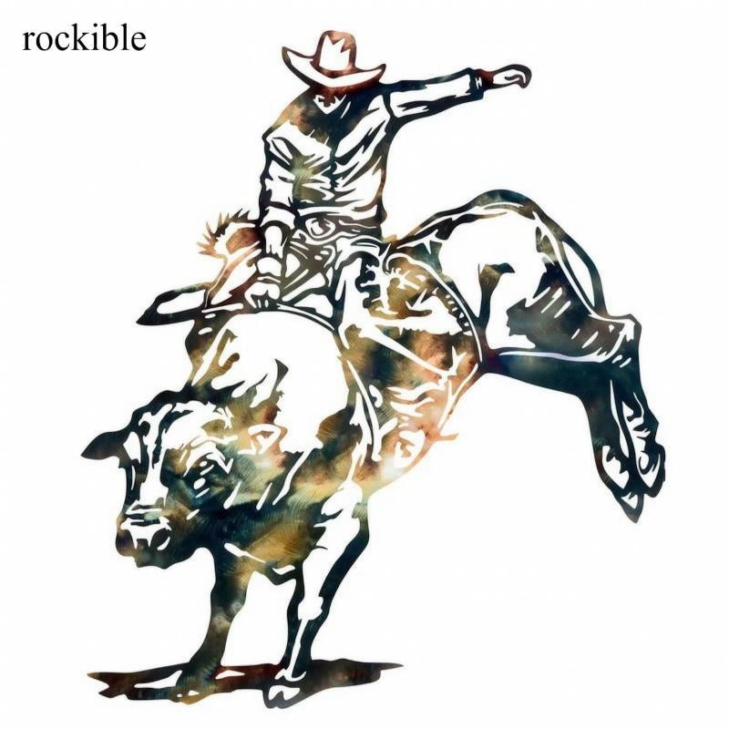 Cowboy Trang trí tường Cutout Cowboy Silhouette dành cho người hâm mộ Rodeo, Phòng khách, Lối vào