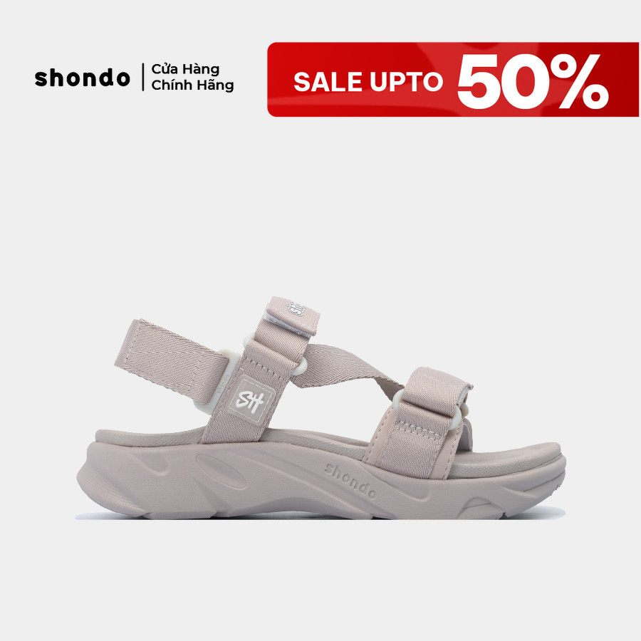 Giày Sandal Nam Nữ Shondo F8 Ver.2 Thời Trang Êm Ái Màu Nâu F8M9595