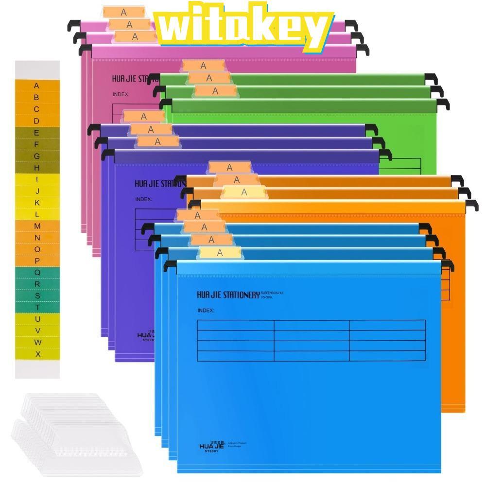 Tệp treo WITAKEY A4, Loại treo có móc A4 Thư mục lao động nhanh, Thư mục tệp treo ngẫu nhiên màu PVC