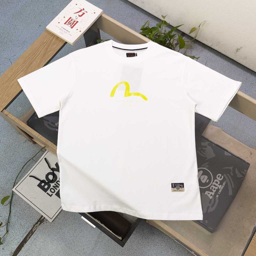 Evisu / Fushen 2026 Đầu Xuân Phong Cách Mới Áo Thun Ngắn Tay Nam Nữ Phong Cách Cặp Đôi Đáy Áo Sơ Mi 