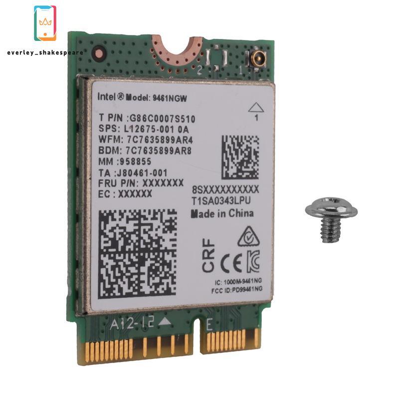 Thẻ WiFi Xanh Cho 9461NGW Thẻ WiFi AC 9461 2.4G / 5G Dual Band 802.11AC M2 Key E CNVI Bluetooth 5.0