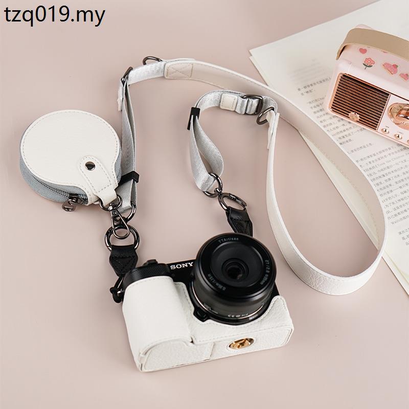 Thích Hợp Cho Sony zve10 Vỏ Bảo Vệ ZV-E10 Túi Máy Ảnh Micro Đơn Dễ Thương Retro Da Đế Túi Máy Ảnh
