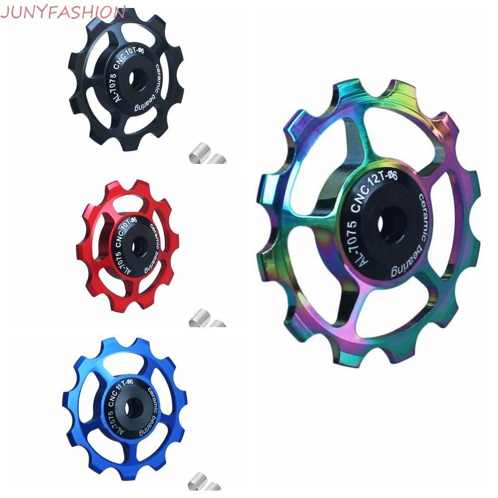 JUNYFASHION Xe Đạp Gốm Dẫn Hướng Dẫn Vòng Bi Nhôm 10T 11T 12T Bánh Xe Jockey Phía Sau Derailleur Joc