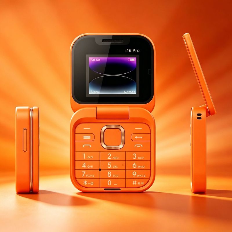 I16 pro Dual Card Dual Standby Non-Smartphone Flip Nút Điện Thoại Người Cao Tuổi Điện Thoại 2G