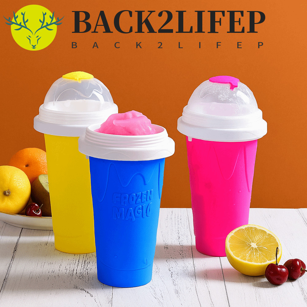 BACK2LIFEP DIY Juice Water Bottle, Cốc bóp sinh tố silicon đông lạnh nhanh, di động có nắp dung tích