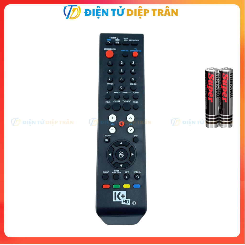 Remote điều khiển đầu thu kỹ thuật số K+HD Samsung, điều khiển K+HD Chảo - Tặng pin - TT.Store_vn
