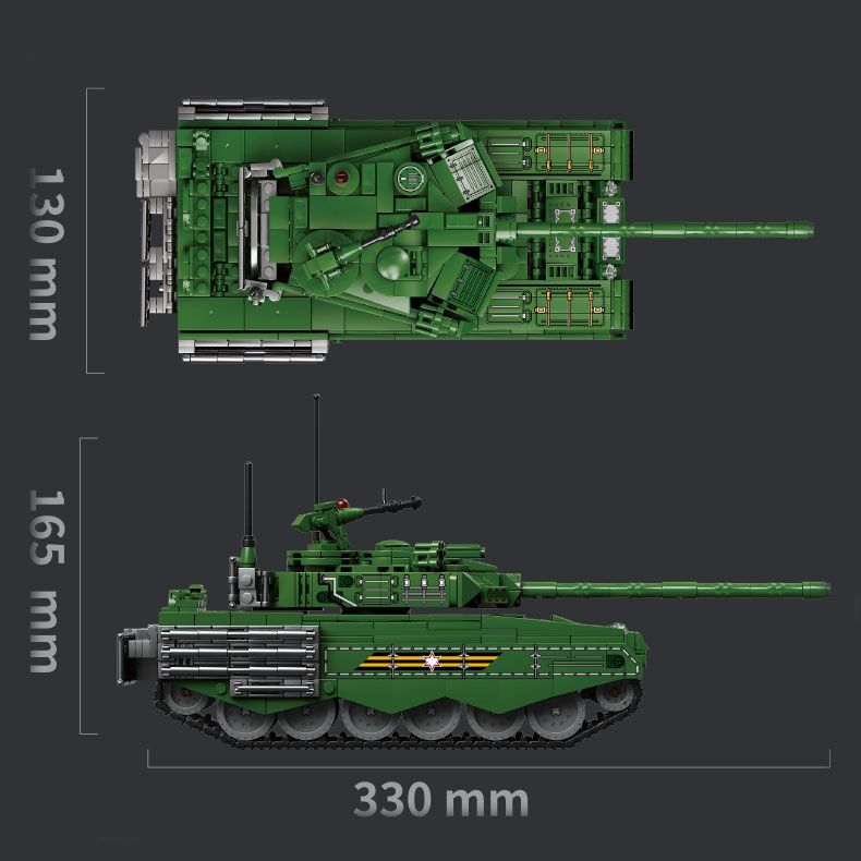 Leyi 66051-06M1 Xe tăng chiến đấu chính IS-2 Khối xây dựng xe tăng hạng nặng Mô hình Đồ chơi lắp ráp