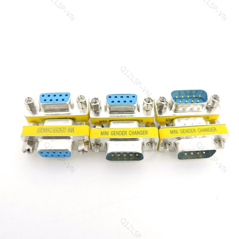 DB9 Mini 9Pin Nam Nữ Chuyển Đổi Giới Tính Adapter RS232 Serial plug Com Connector VN12L