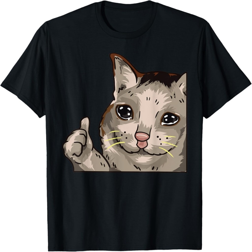 Áo thun Thumbs Up Crying Cat Dank Meme T-Shirt for Wo Kids