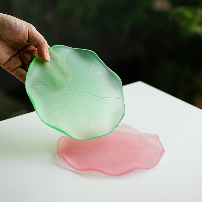 Shanding Glass Lotus Leaf Pot Cheng Glass Dry Brewing Tray Kung Fu Tea Set Tea Cheng Teapot Tray Kha