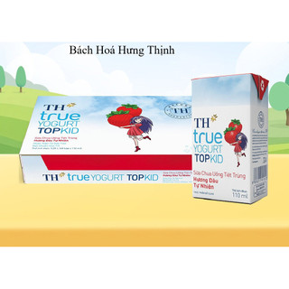 Thùng Sữa Chua Uống Tiệt Trùng TH true YOGURT TOPKID milk Hương Dâu 110ml (48 Hộp)